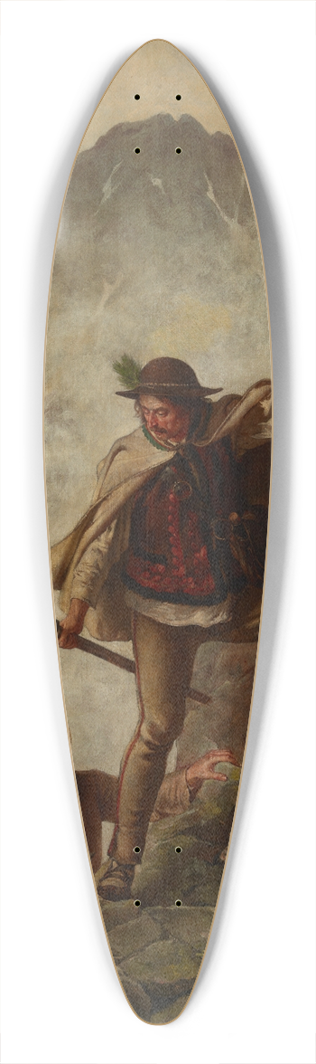Walery Eljasz-Radzikowski - Guide and Tourists in the Tatra Mountains 39.3 inch art pintail longboard deck