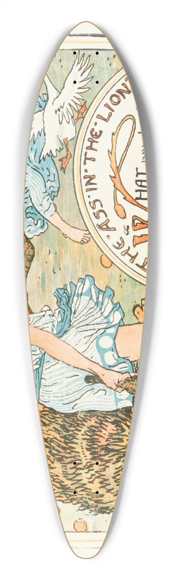 Walter Crane - The Ass in the Lions Skin 39.3 inch art pintail longboard deck