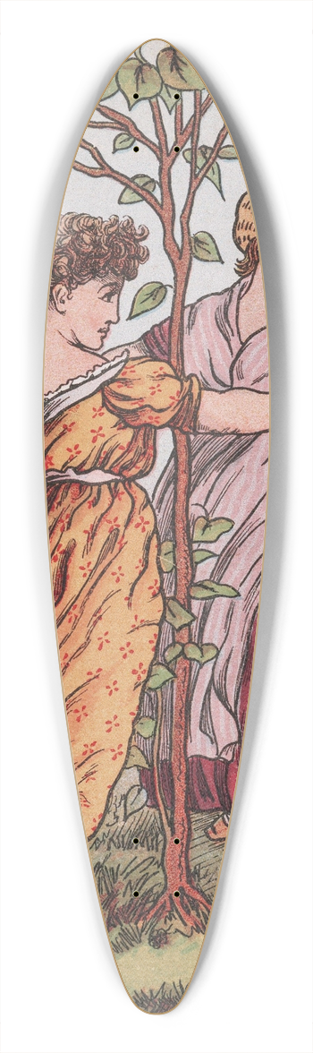 Walter Crane - The Mulberry Bush 39.3 inch art pintail longboard deck