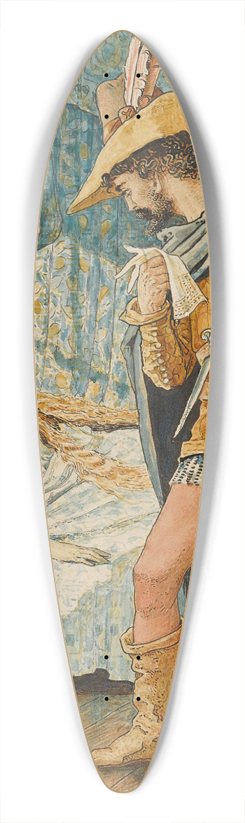Walter Crane - The Sleeping Beauty 39.3 inch art pintail longboard deck