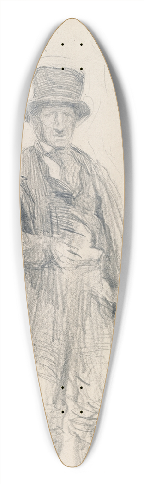 Walter Frederick Osborne - A Galway Man 39.3 inch art pintail longboard deck
