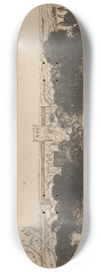 David Young Cameron - Distant View of Winchester and St. Cross 8.25 inch art skate deck