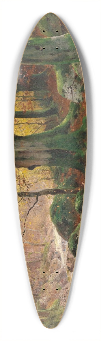 Walter Moras - Herbstliche Waldlandschaft 39.3 inch art pintail longboard deck