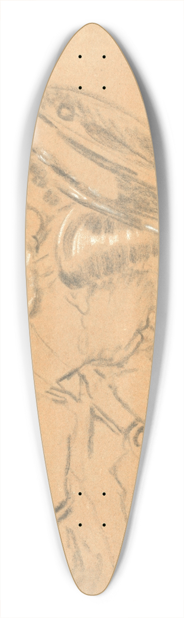 Walter Richard Sickert - Study of a Girl in a Straw Boater 39.3 inch art pintail longboard deck