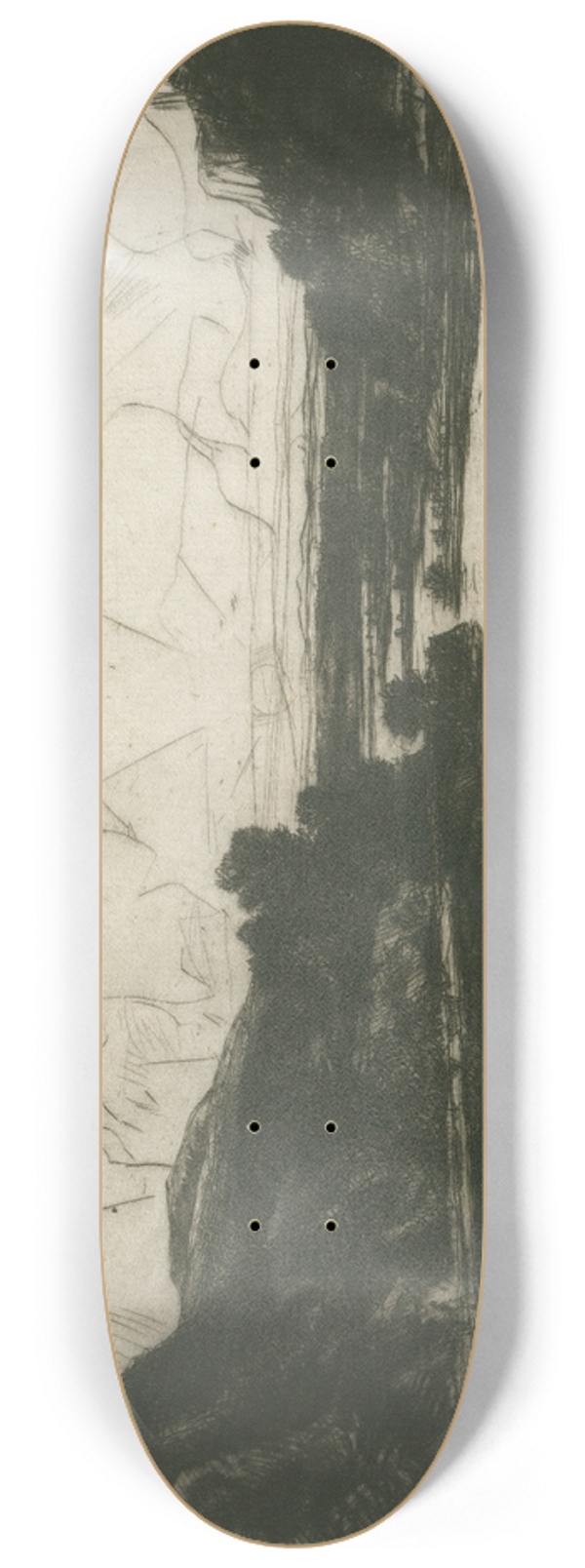 David Young Cameron - On the Ourthe 8.25 inch art skate deck