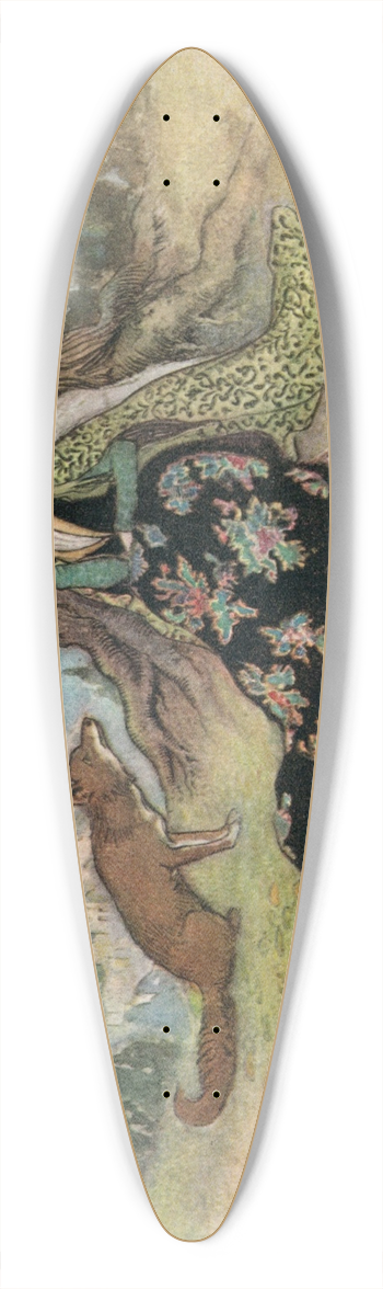 Warwick Goble - Grannonia and  the Fox 39.3 inch art pintail longboard deck