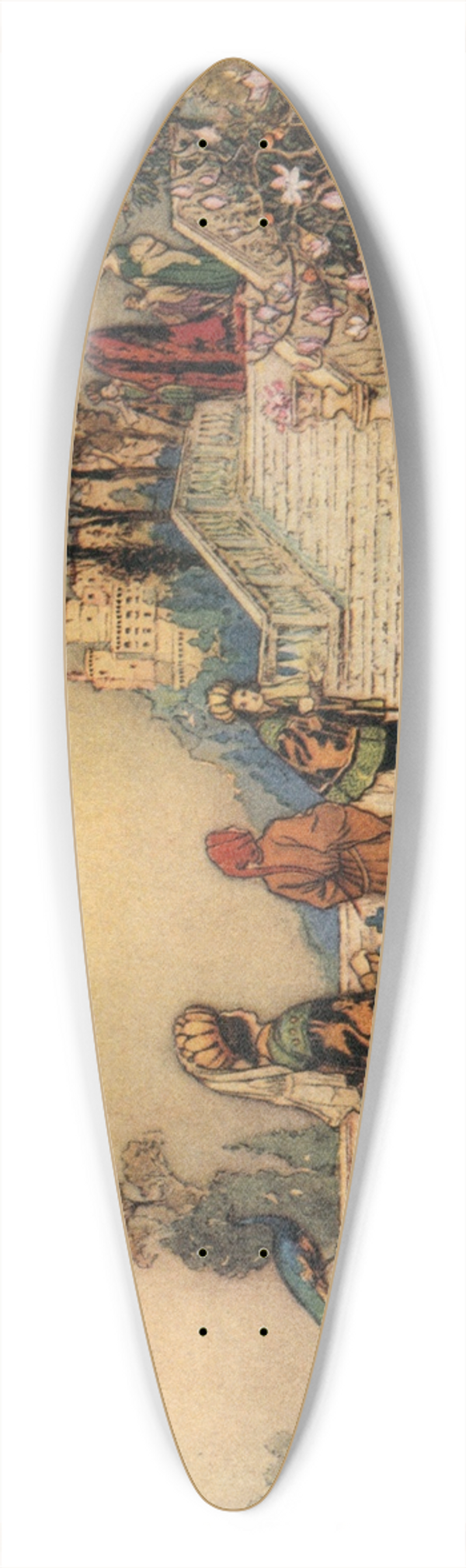 Warwick Goble - The Two Courtiers presenting Cienzo to the King 39.3 inch art pintail longboard deck