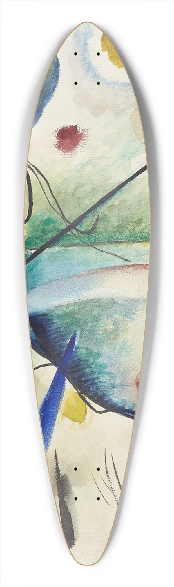 Wassily Kandinsky - Aquarell mit Strich 39.3 inch art pintail longboard deck