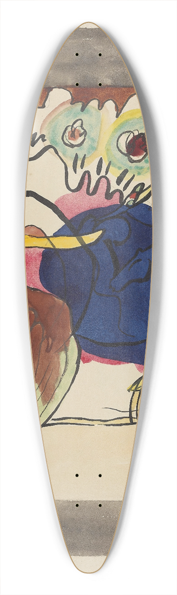 Wassily Kandinsky - Design for the cover of the almanac The Blue Rider II 39.3 inch art pintail longboard deck