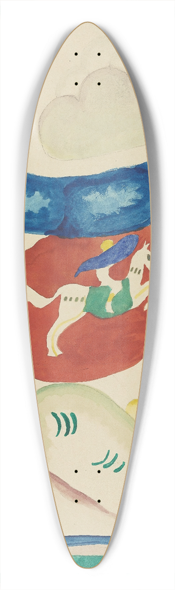 Wassily Kandinsky - Design for the cover of the almanac The Blue Rider VIII 39.3 inch art pintail longboard deck