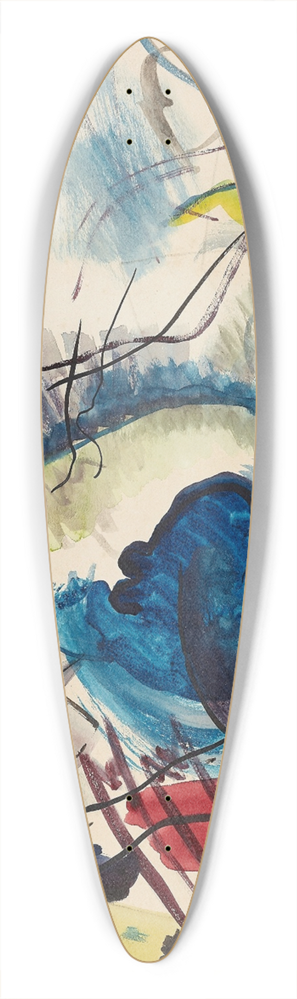 Wassily Kandinsky - Draft for Picture with a white border 39.3 inch art pintail longboard deck