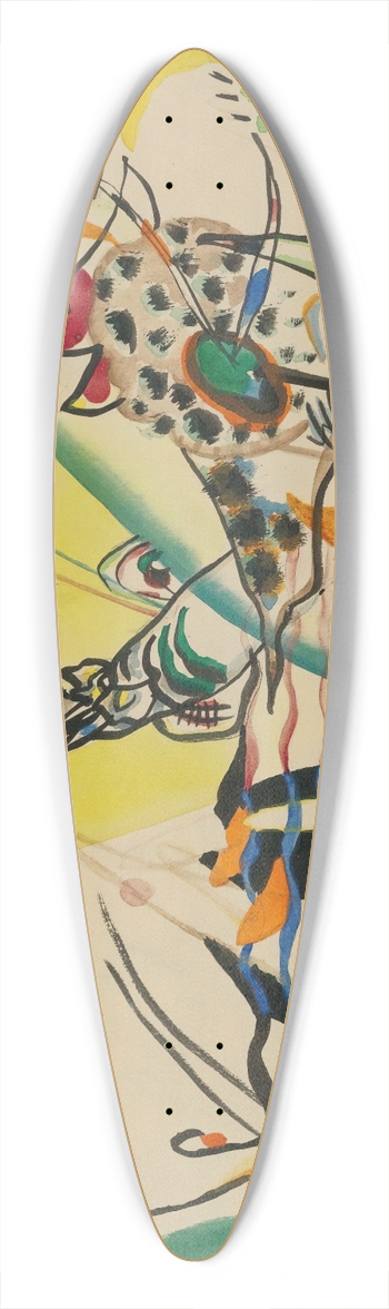 Wassily Kandinsky - Entwurf Zu grner Rand (Study For green Border) 39.3 inch art pintail longboard deck