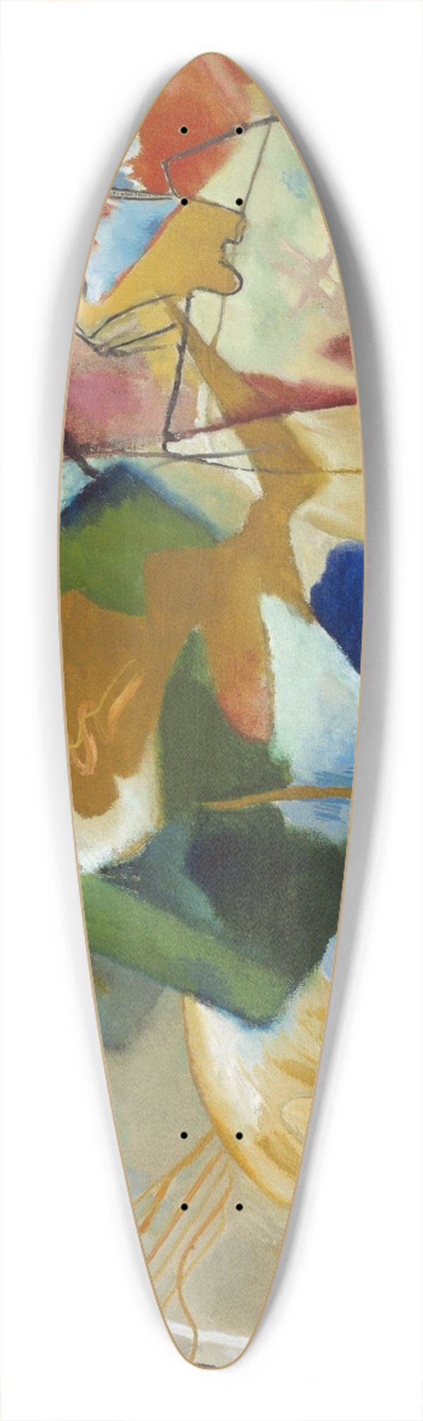 Wassily Kandinsky - Painting with Green Center 39.3 inch art pintail longboard deck