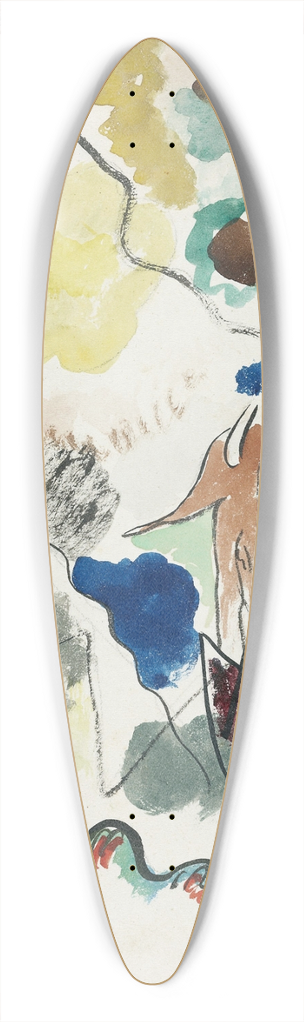 Wassily Kandinsky - Paradies 39.3 inch art pintail longboard deck
