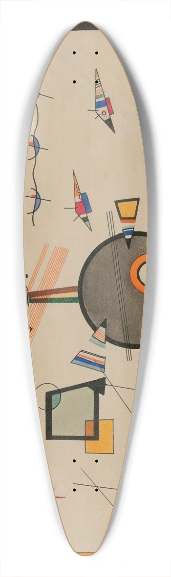 Wassily Kandinsky - Schweben (Floating) 39.3 inch art pintail longboard deck