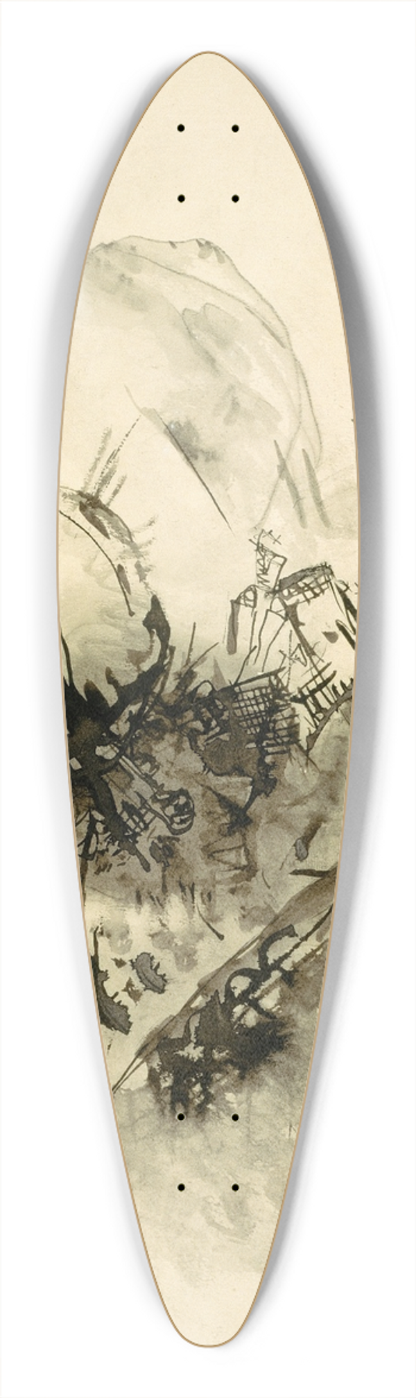 Wassily Kandinsky - Untitled 39.3 inch art pintail longboard deck