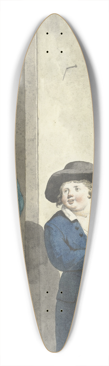 W. Barthautz - Jongen met een pot bij een vrouw leunend op een onderdeur 39.3 inch art pintail longboard deck