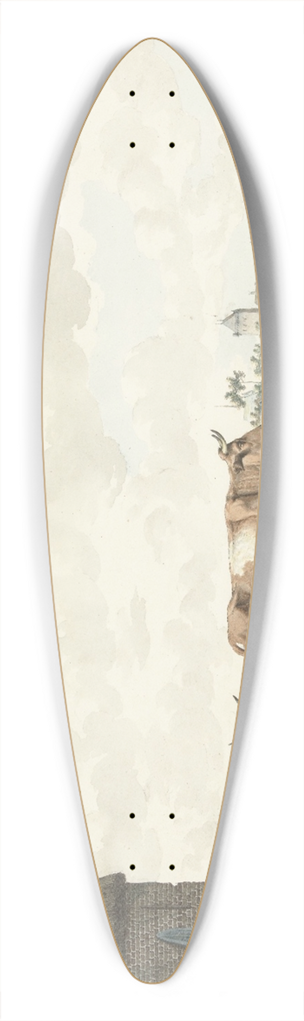 W. Barthautz - Melkende boer 39.3 inch art pintail longboard deck