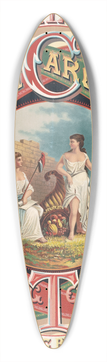 Wells & Hope Co. - Seal of North Carolina tobacco, Marburg Brothers 39.3 inch art pintail longboard deck