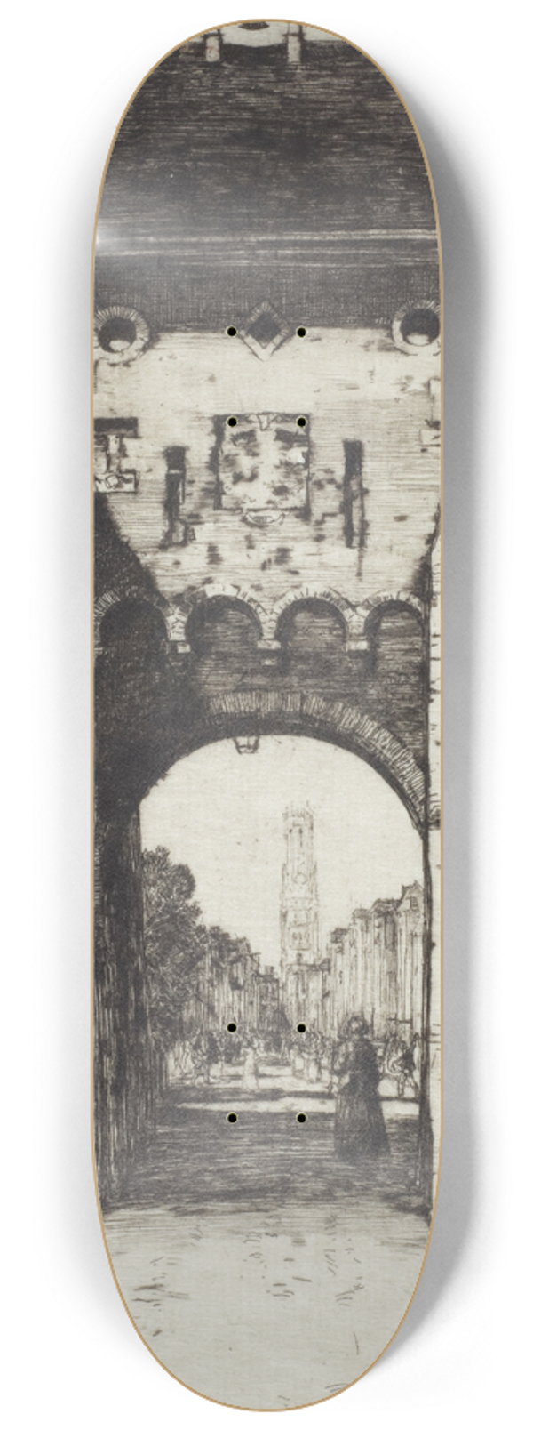 David Young Cameron - The Gateway of Bruges 8.25 inch art skate deck