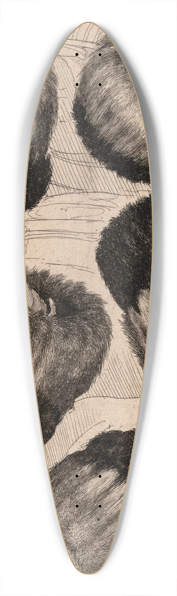 Wenceslaus Hollar - A Muff in Five Views 39.3 inch art pintail longboard deck