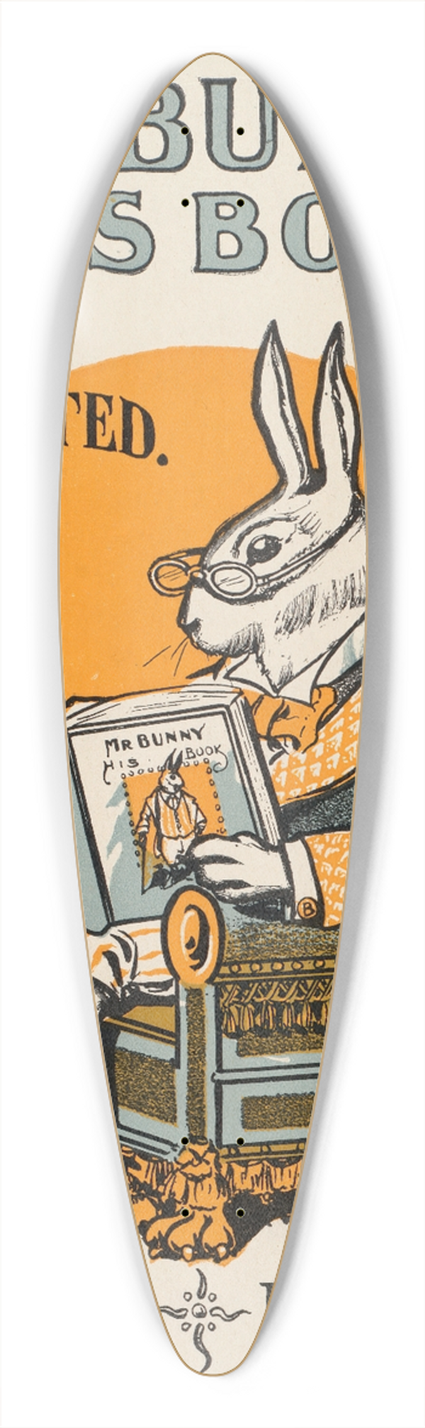 W. H. Fry - Mr Bunny, his book by Adam L. Sutton. 39.3 inch art pintail longboard deck