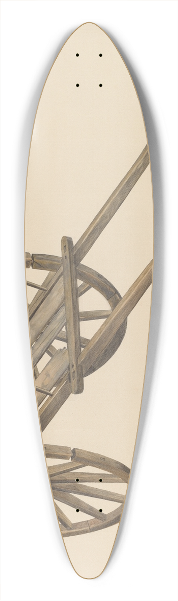 Wilbur M Rice - Ox Cart 39.3 inch art pintail longboard deck