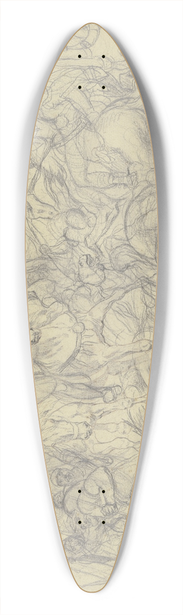 Wilhelm Altheim - Cavalery battle 39.3 inch art pintail longboard deck