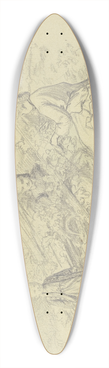 Wilhelm Amandus Beer - Girl in the garden 39.3 inch art pintail longboard deck