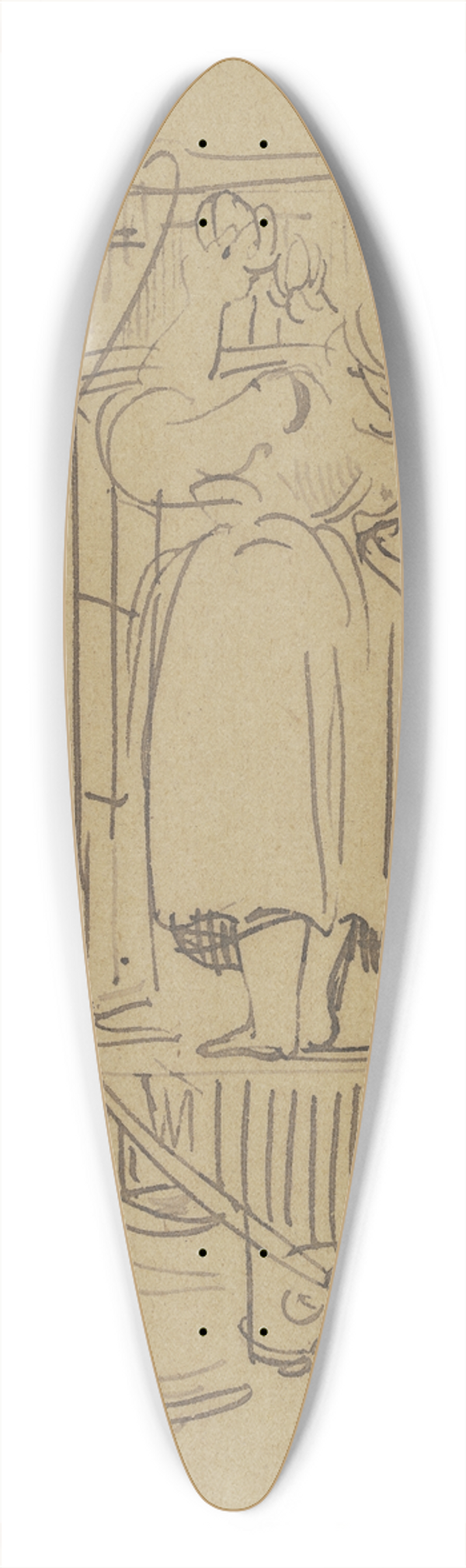 Wilhelm Busch - Frau Knopp beim Fensterputz 39.3 inch art pintail longboard deck