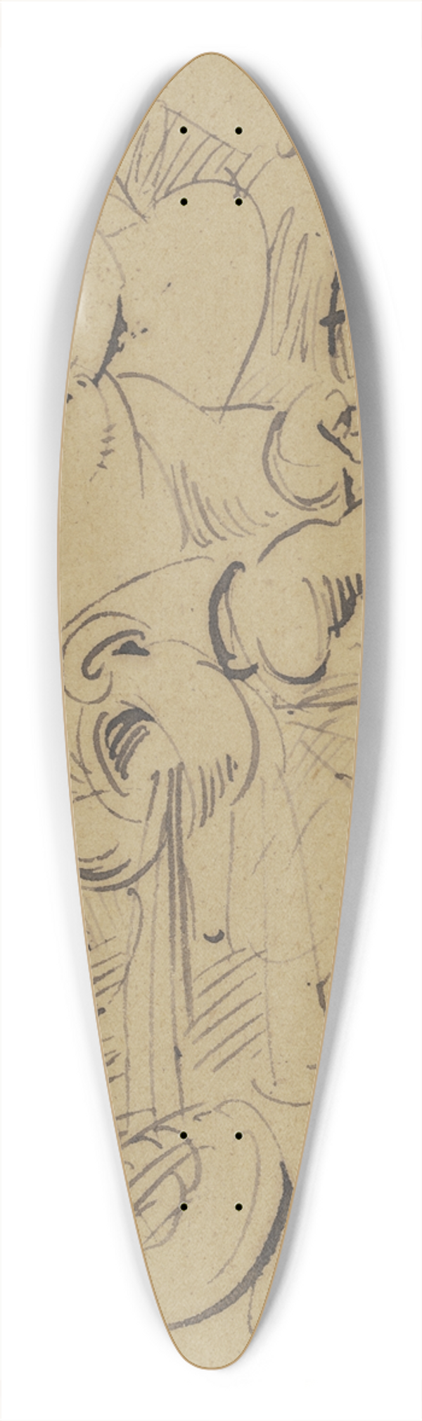 Wilhelm Busch - Herr Knopp verschttet seinen Kaffee 39.3 inch art pintail longboard deck