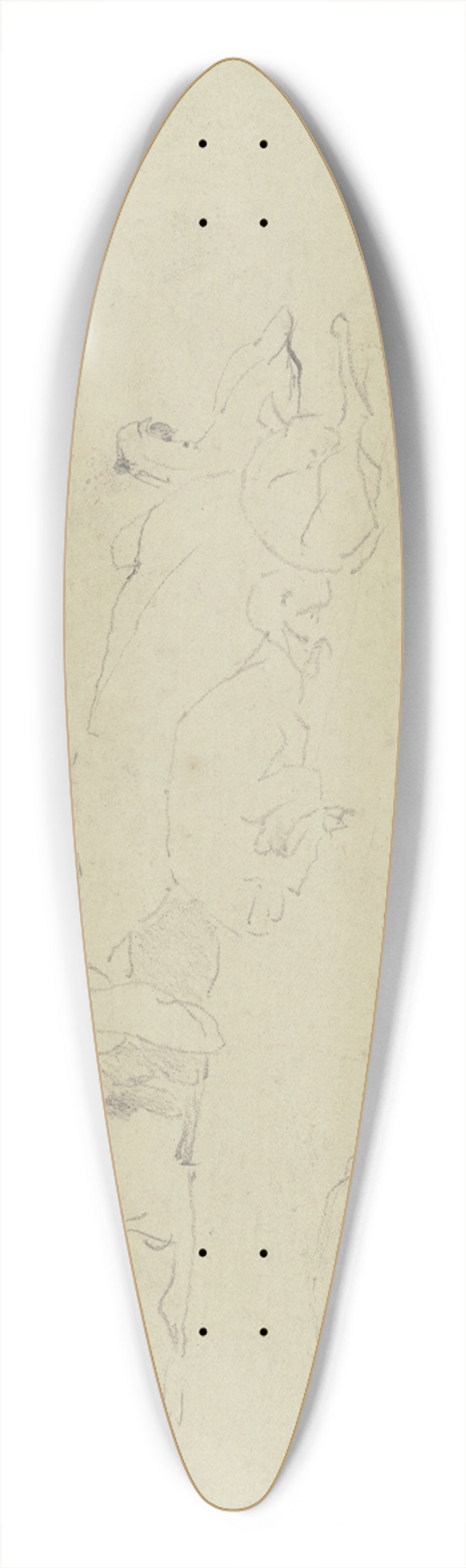 Wilhelm Gentz - Sheep 39.3 inch art pintail longboard deck