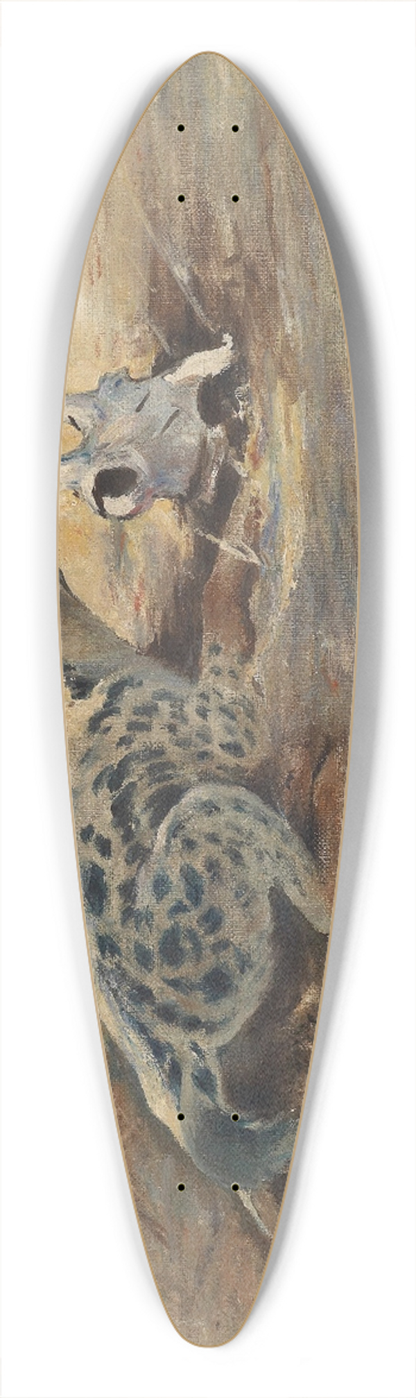 Wilhelm Kuhnert - Hyne auf der Lauer 39.3 inch art pintail longboard deck