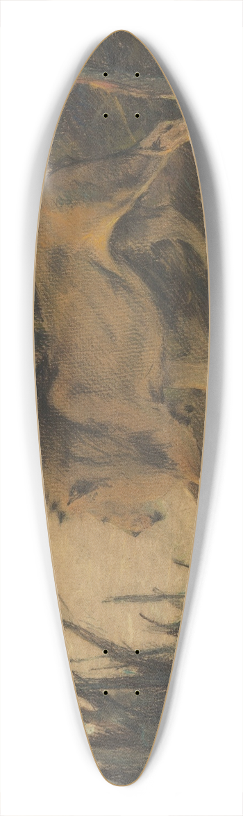 Wilhelm Kuhnert - Lwe, zum Flusse ziehend 39.3 inch art pintail longboard deck