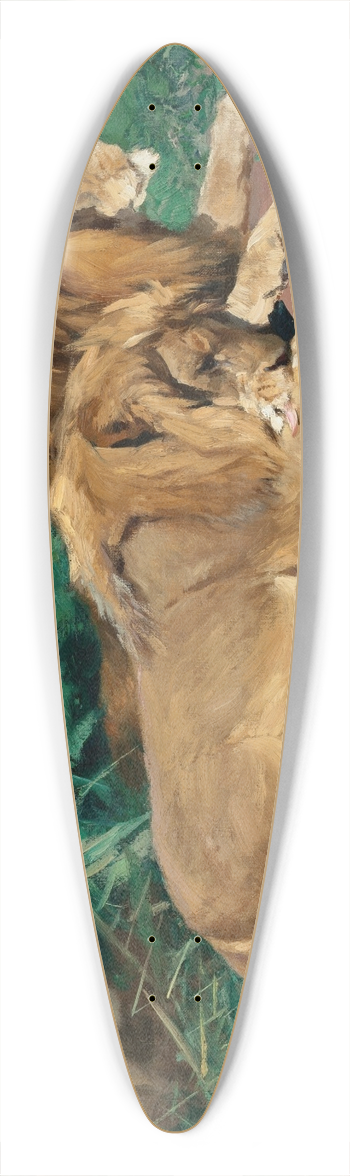 Wilhelm Kuhnert - Ruhende Lwen (Lions at Rest) 39.3 inch art pintail longboard deck
