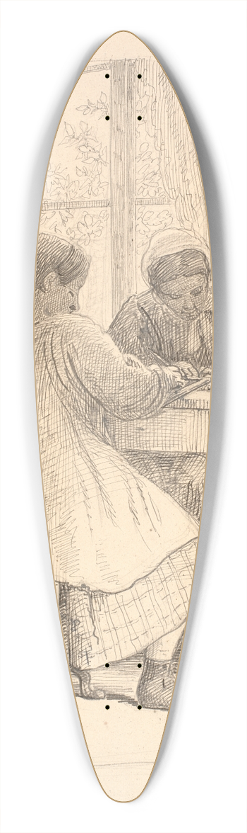 Wilhelm Marstrand - Lektielsning 39.3 inch art pintail longboard deck