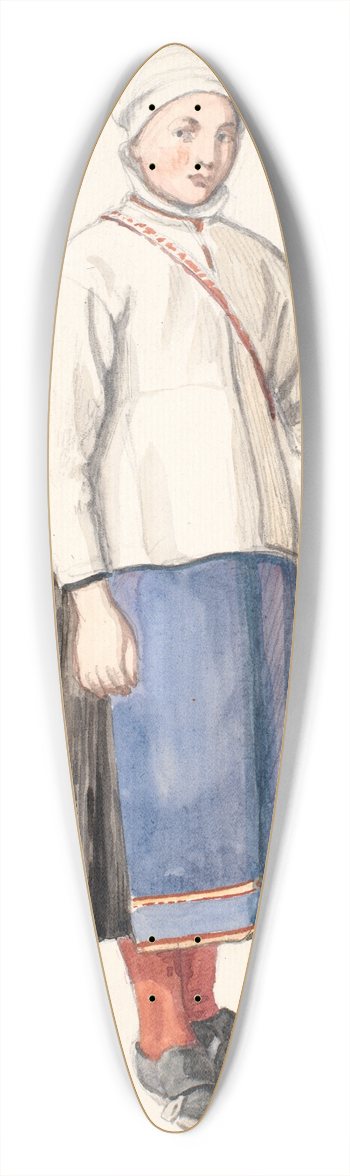 Wilhelm Marstrand - Stende svensk bondepige 39.3 inch art pintail longboard deck
