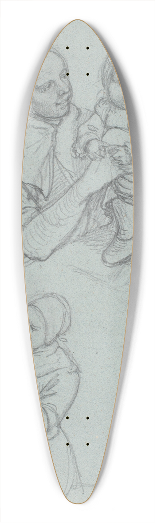 Wilhelm Marstrand - To studier af dalkalla med barn 39.3 inch art pintail longboard deck
