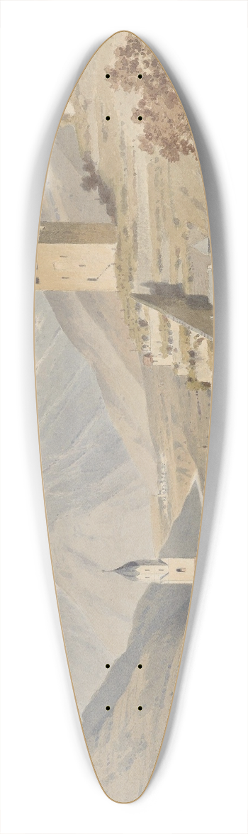Wilhelm Pollak - Blick ber Meran 39.3 inch art pintail longboard deck