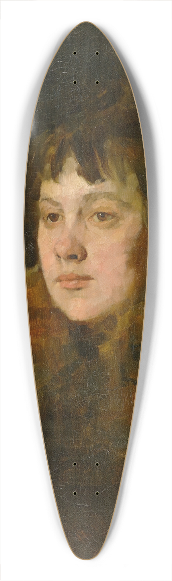 Wilhelm Trbner - Portrait of a Lady in Fur 39.3 inch art pintail longboard deck