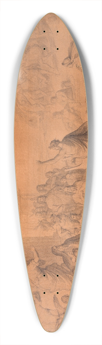 Wilhelm von Kaulbach - The Gods of Greece 39.3 inch art pintail longboard deck