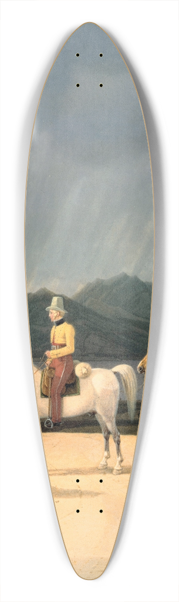 Wilhelm von Kobell - Riders at the Tegernsee 39.3 inch art pintail longboard deck