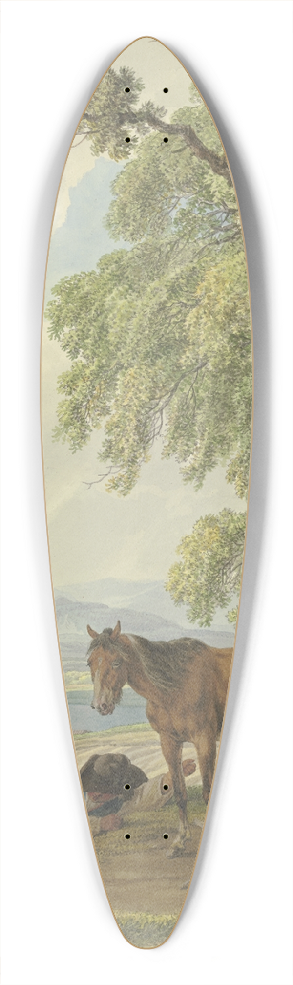 Wilhelm von Kobell - Ruhender Bauer mit seinem Pferd neben dem gepflgten Acker 39.3 inch art pintail longboard deck
