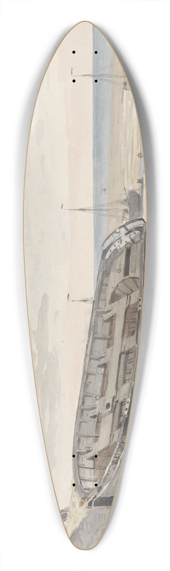 Willem Anthonie van Deventer - Schuiten op het strand 39.3 inch art pintail longboard deck