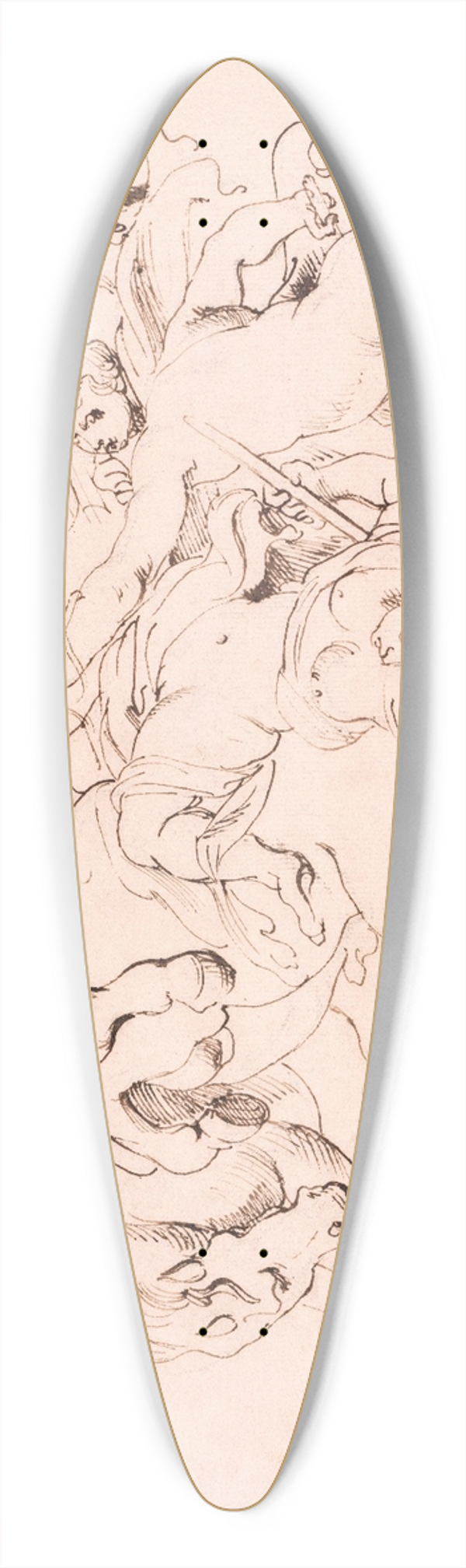 Willem Panneels - Amazonernes kamp 39.3 inch art pintail longboard deck