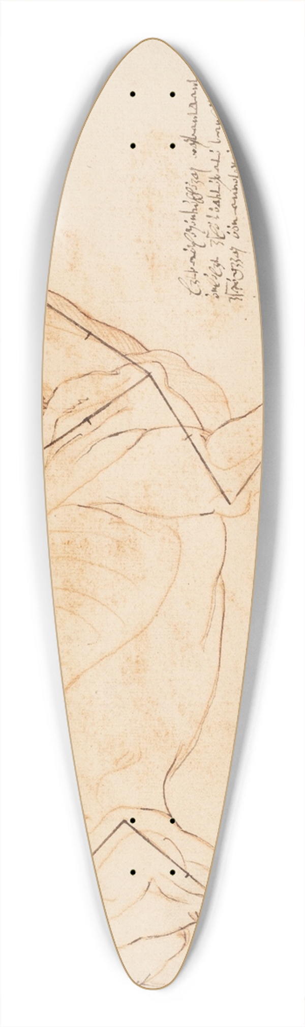 Willem Panneels - Anatomisk og proportionsstudie En hest 39.3 inch art pintail longboard deck