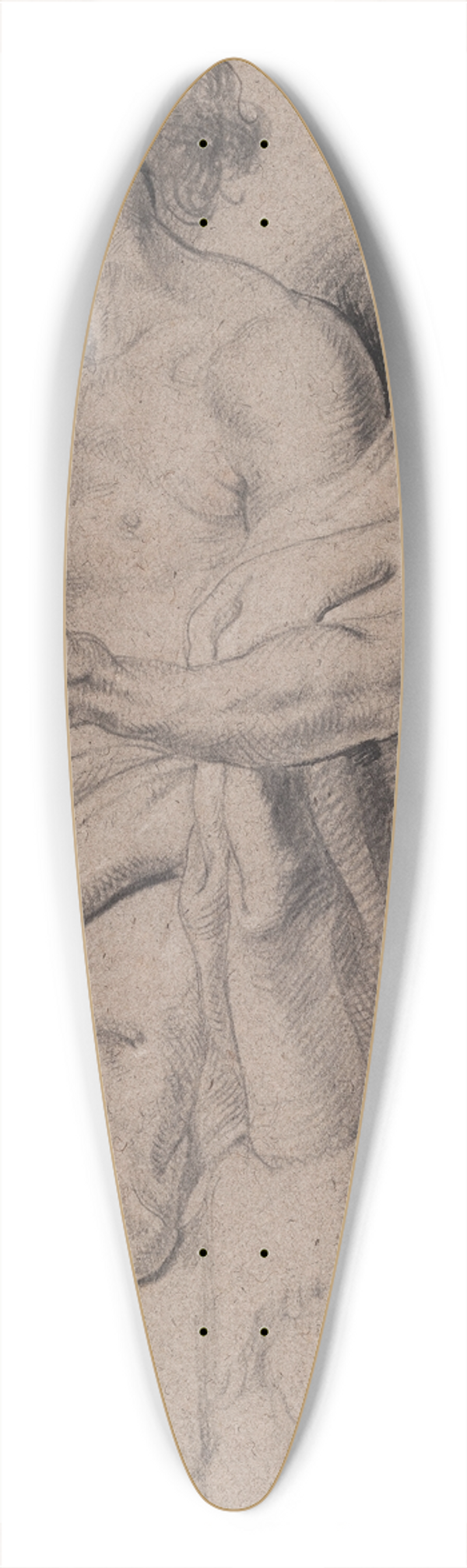 Willem Panneels - Elijah and the Angel 39.3 inch art pintail longboard deck