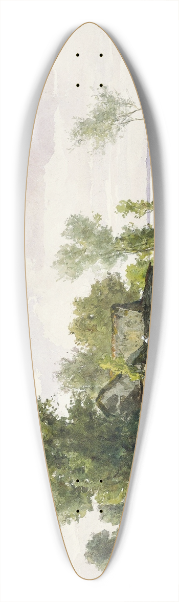 Willem Roelofs - Farmhouse by a Ditch 39.3 inch art pintail longboard deck