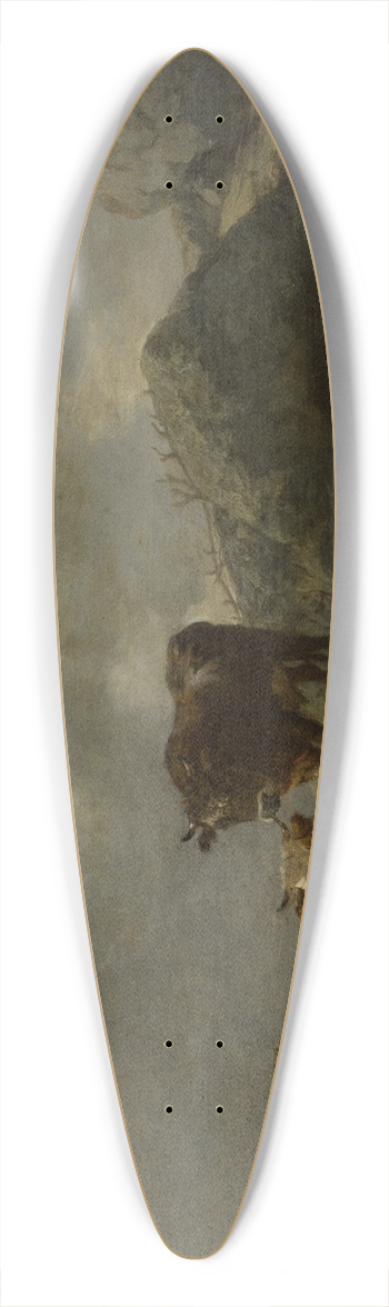 Willem Romeyn - Cattle Resting at a River Crossing 39.3 inch art pintail longboard deck