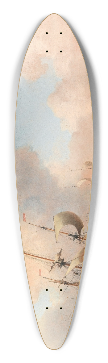 Willem van de Velde the Younger - An English man-o-war in choppy waters 39.3 inch art pintail longboard deck